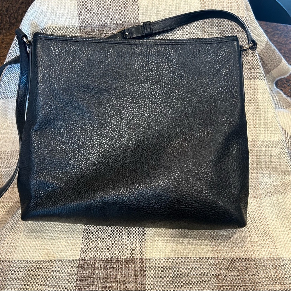 Coach Black Leather Kitt Pebbled Messenger Crossbody or Shoulder - Picture 2 of 6
